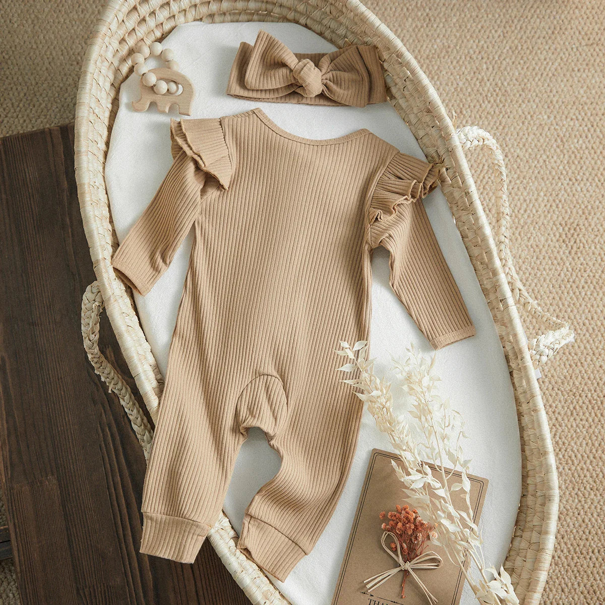 Bambino's Ribbed Ruffle Romper