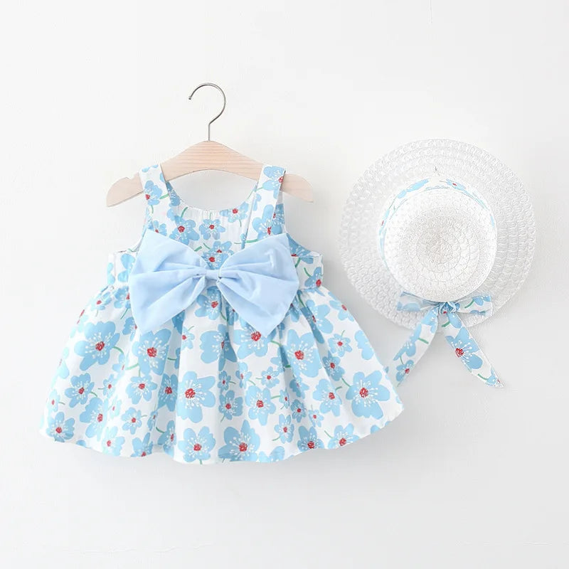 Bambino's Cute Dress And Hat Set