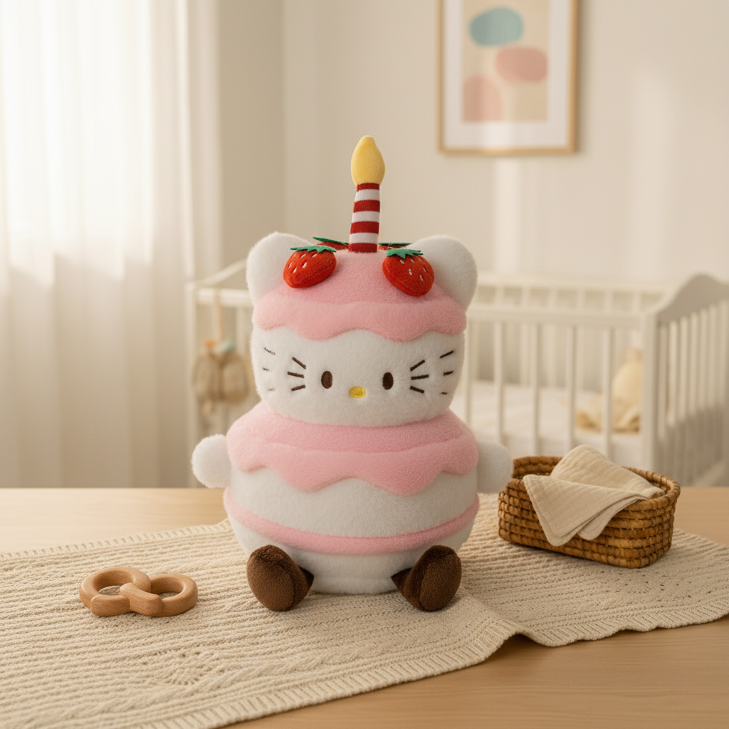 Bambino's Pink Kat Taart Knuffel