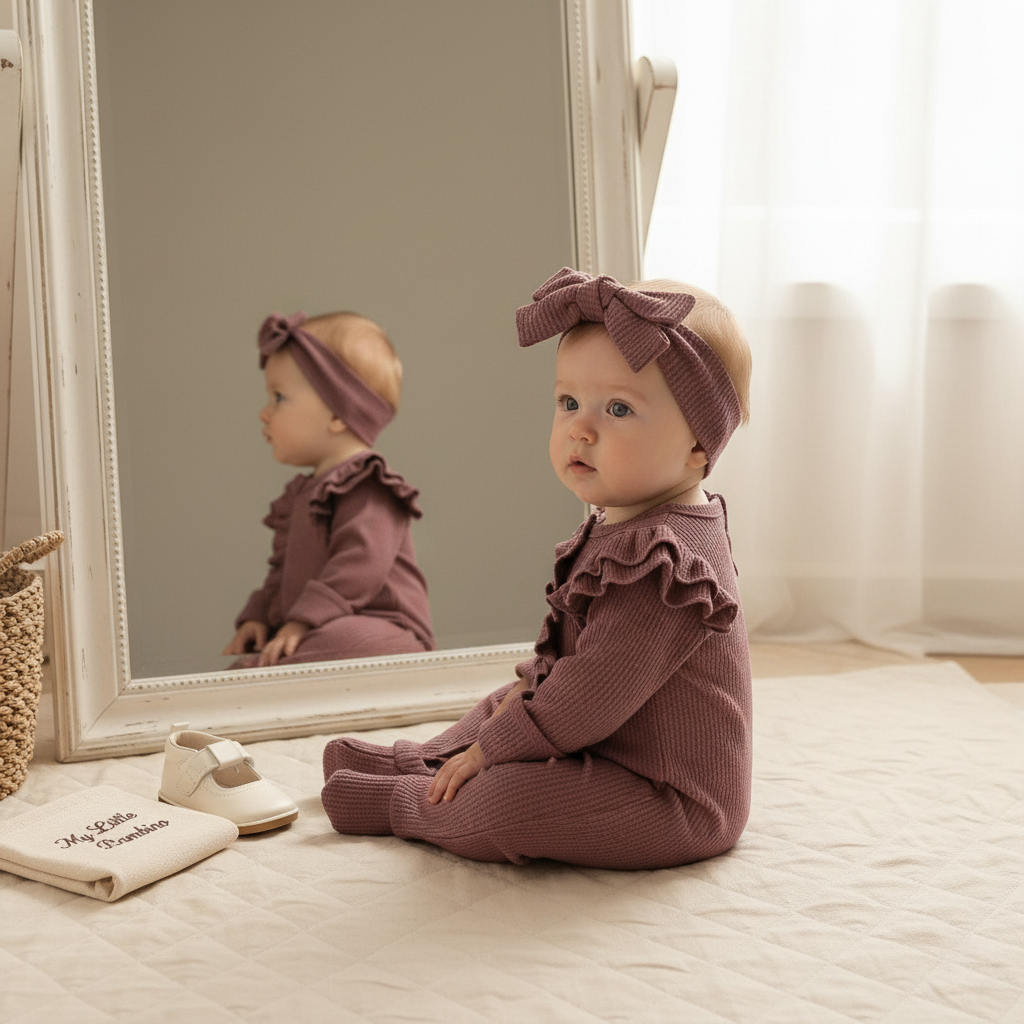 Bambino's Romper And Bow Set