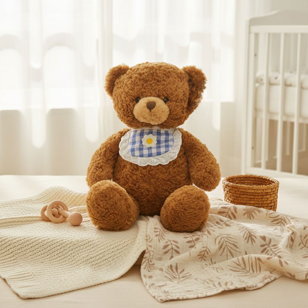 Bambino's Geruite Kraag Teddy Bear