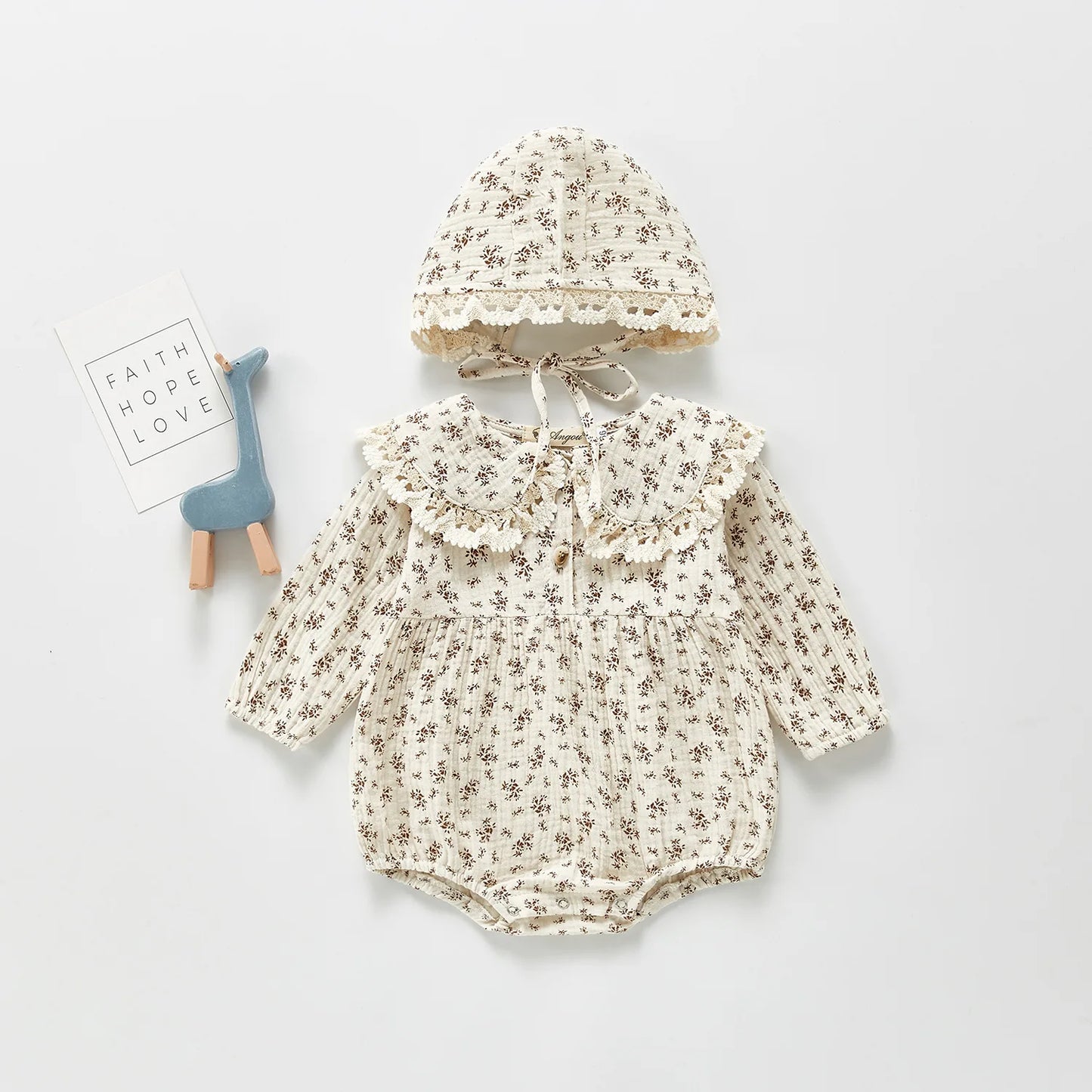 Bambino's Vintage Romper And Hat Set