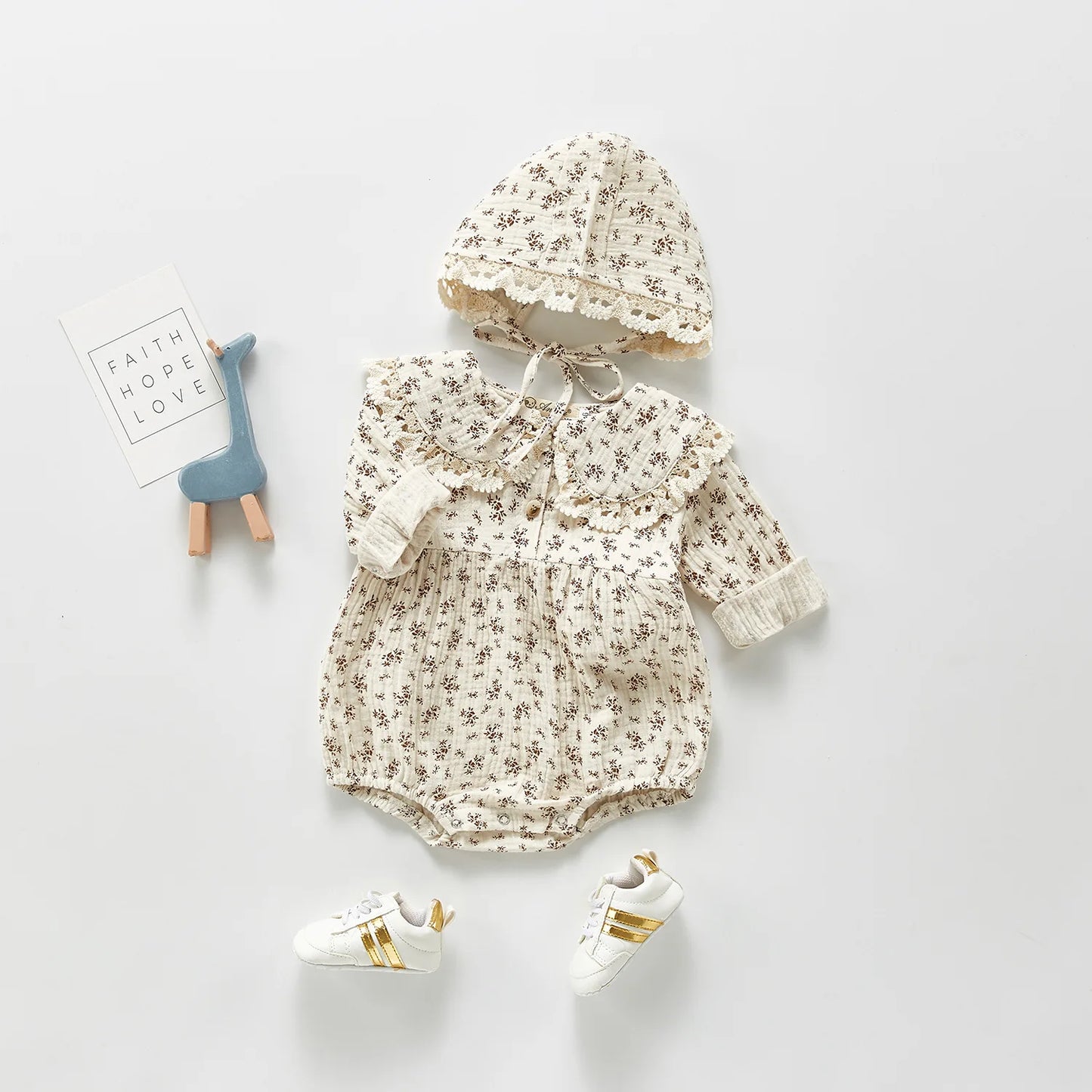 Bambino's Vintage Romper And Hat Set