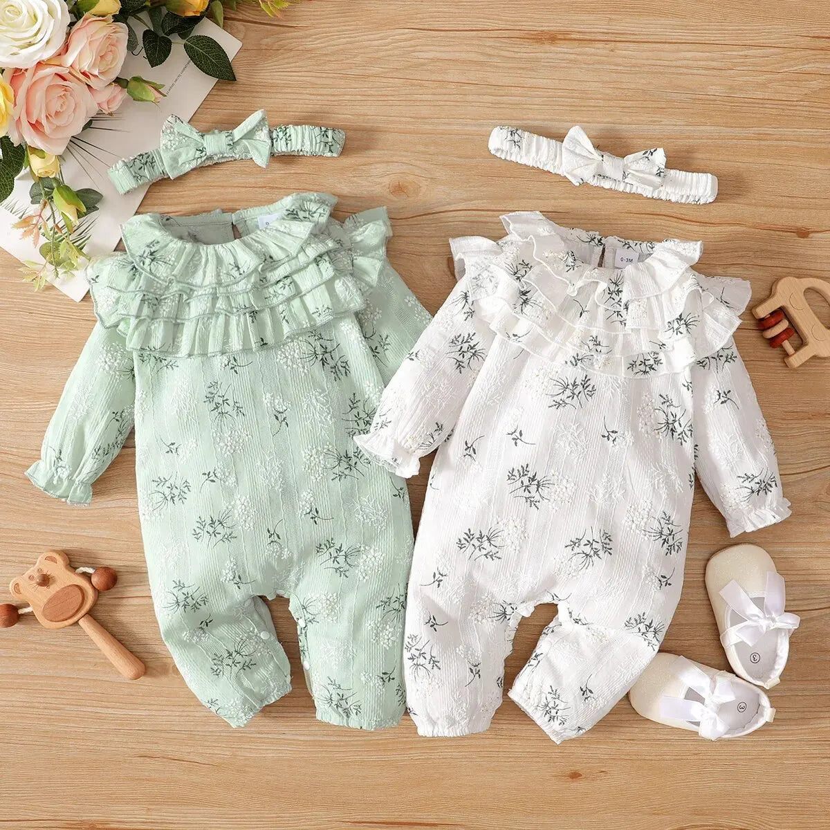 Bambino's Vintage Romper And Bow Set