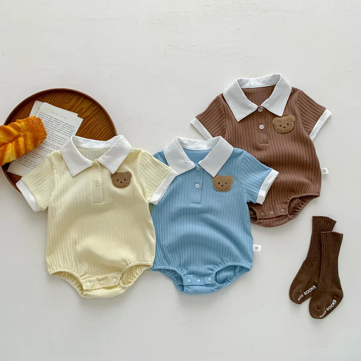Bambino's Teddy Bear Polo Romper