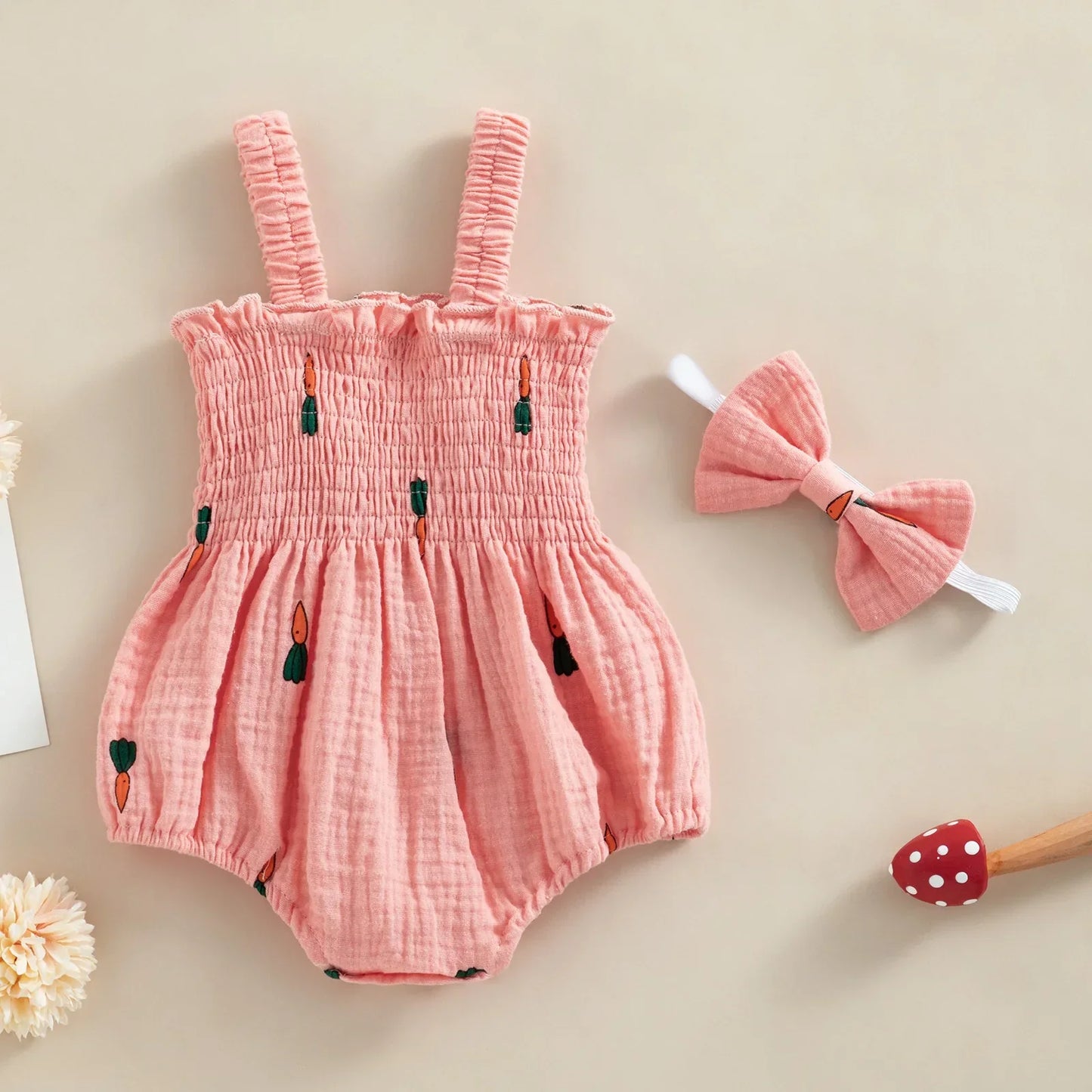 Bambino's Romper And Bow Set