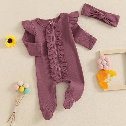 Bambino's Ribbed Ruffle Romper Set
