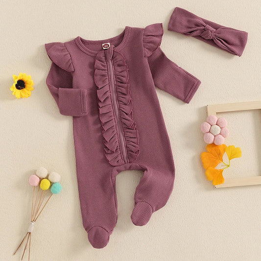 Bambino's Ribbed Ruffle Romper Set