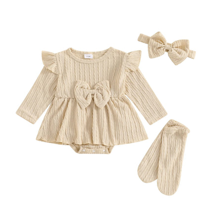 Bambino's Knitted Bow Set