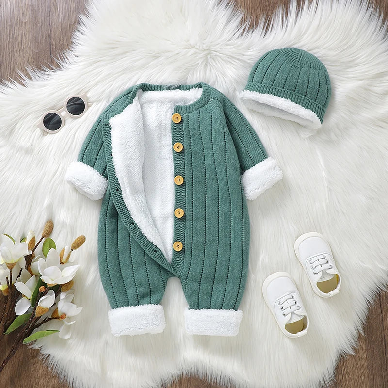 Bambino's Knitted Romper And Hat Set