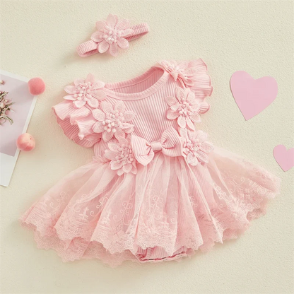 Bambino's Floral Dress And Headband Set