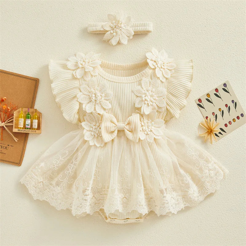 Bambino's Floral Dress And Headband Set