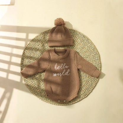 Bambino's Knitted Romper And Hat Set