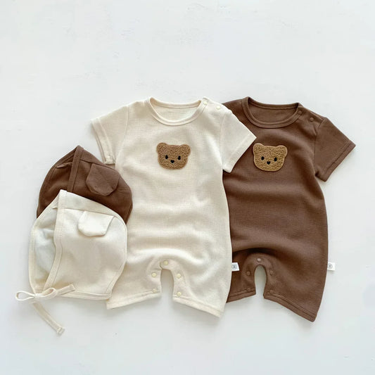 Bambino's Teddy Bear Romper And Hat Set