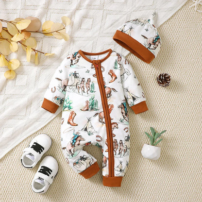Bambino's Romper And Hat Set