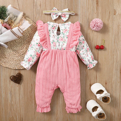 Bambino's Floral Romper And Headband Set