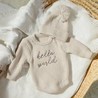 Bambino's Knitted Romper And Hat Set