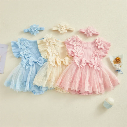 Bambino's Floral Dress And Headband Set
