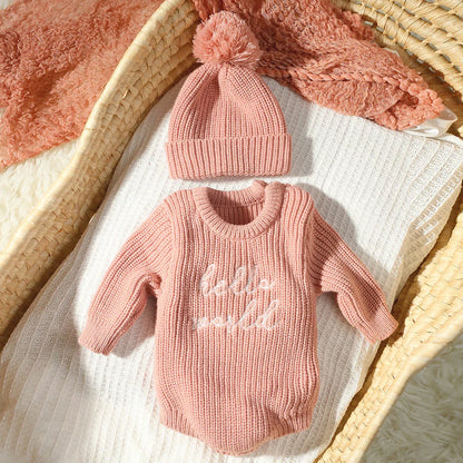 Bambino's Knitted Romper And Hat Set