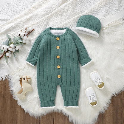 Bambino's Knitted Romper And Hat Set