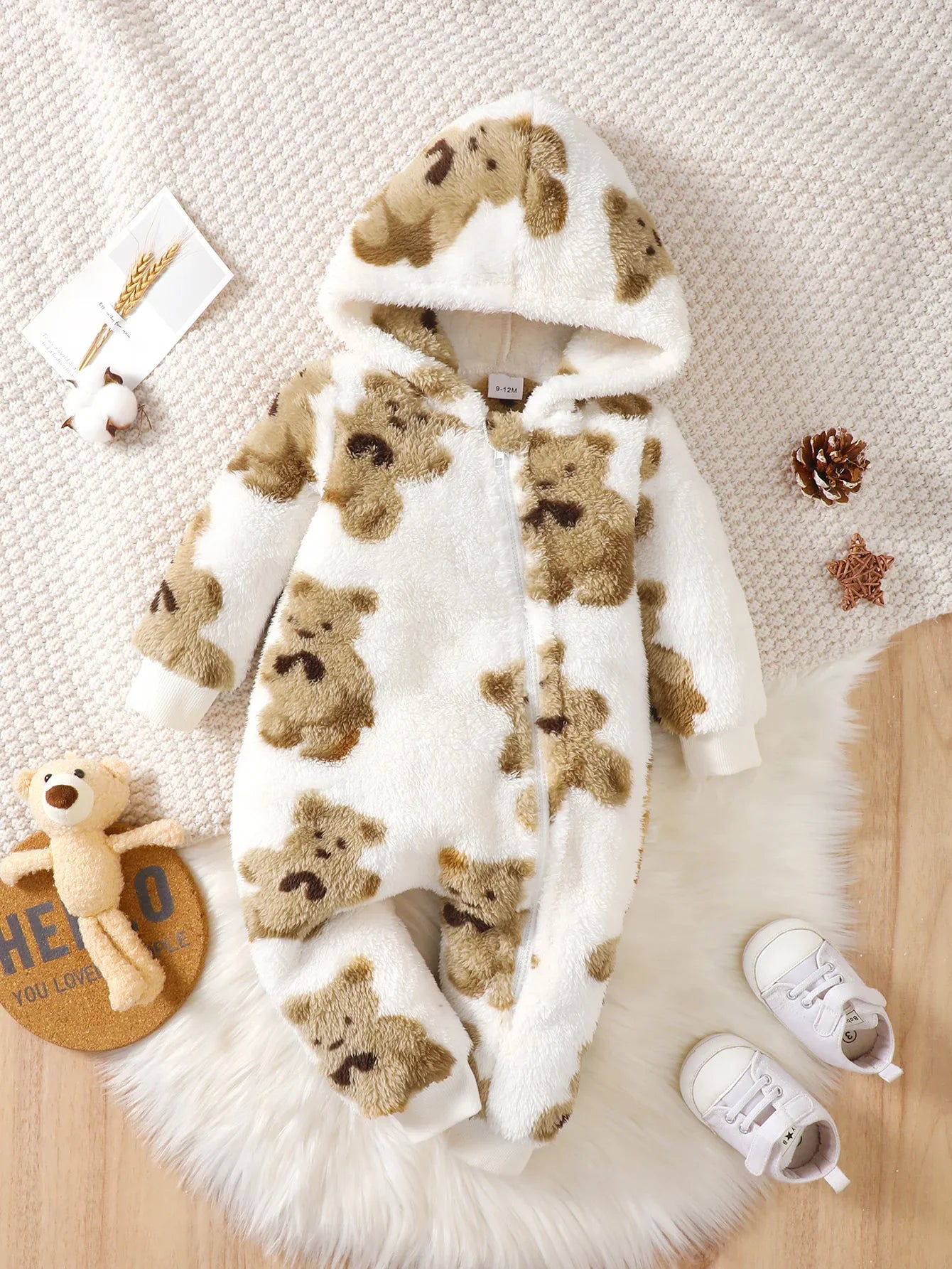 Bambino's Fluffy Teddy Bear Onesie