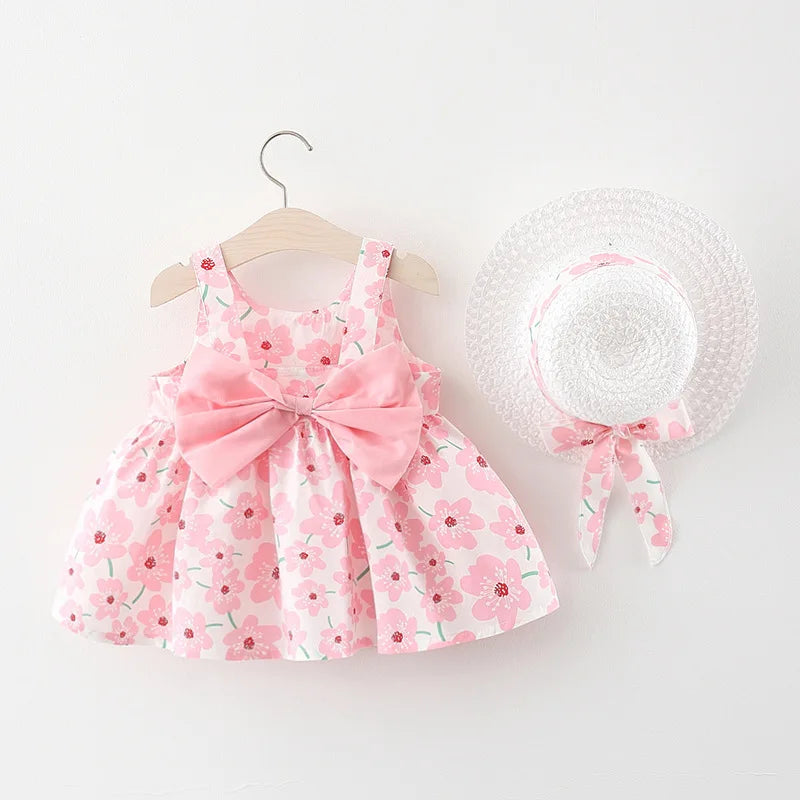 Bambino's Cute Dress And Hat Set