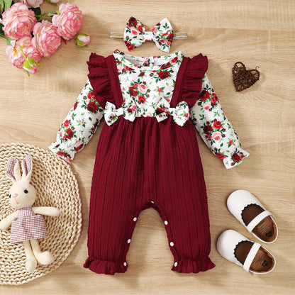 Bambino's Floral Romper And Headband Set