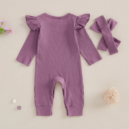 Bambino's Ribbed Romper Whiteh Bow Set