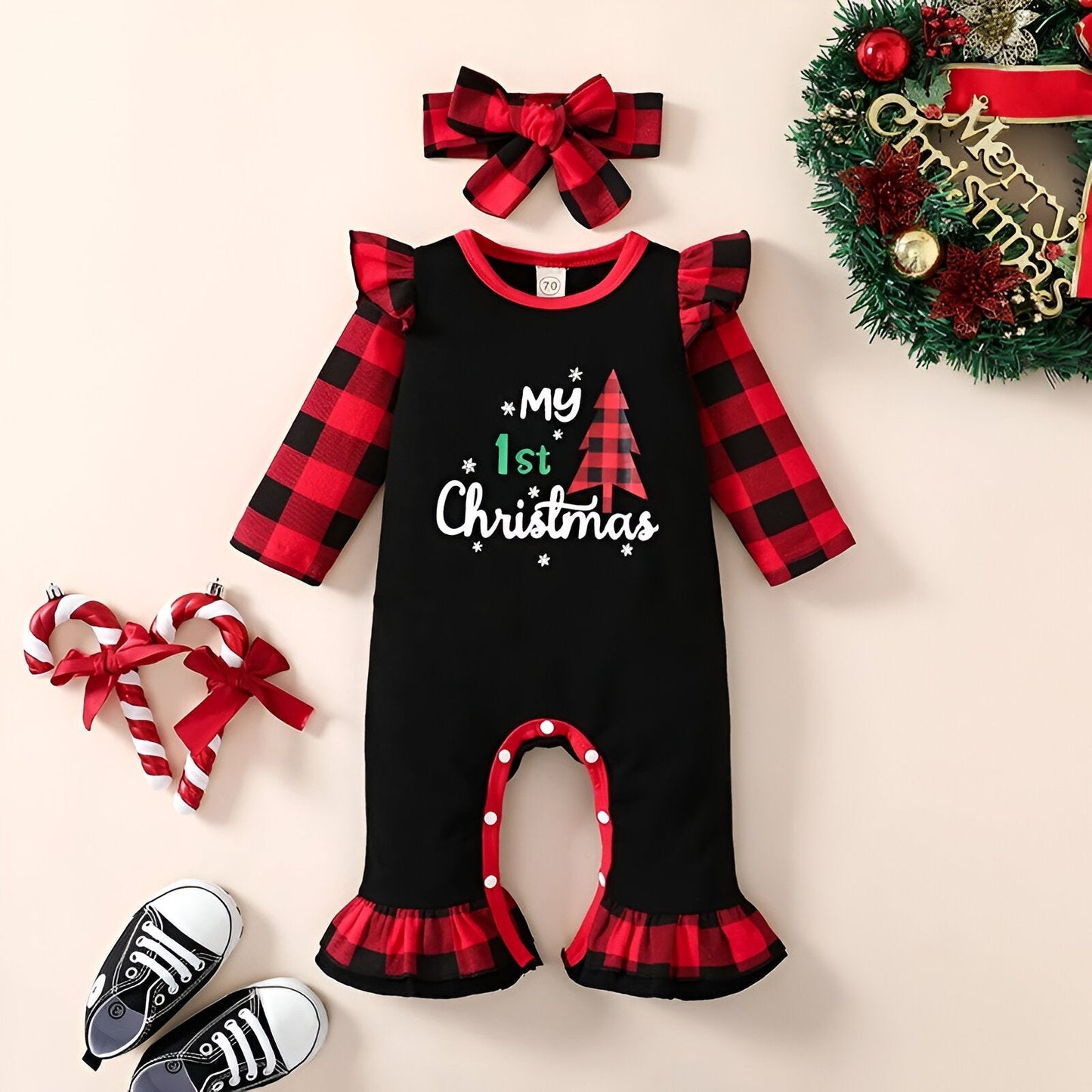 Bambino's My First Christmas Romper Set