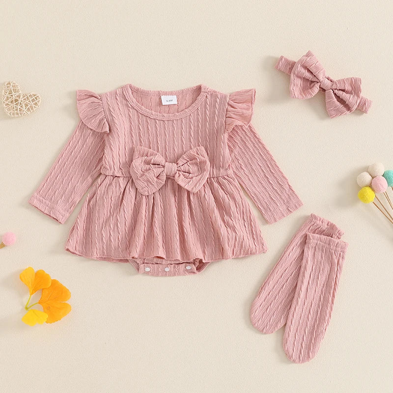 Bambino's Knitted Bow Set