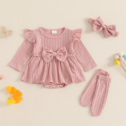 Bambino's Knitted Bow Set