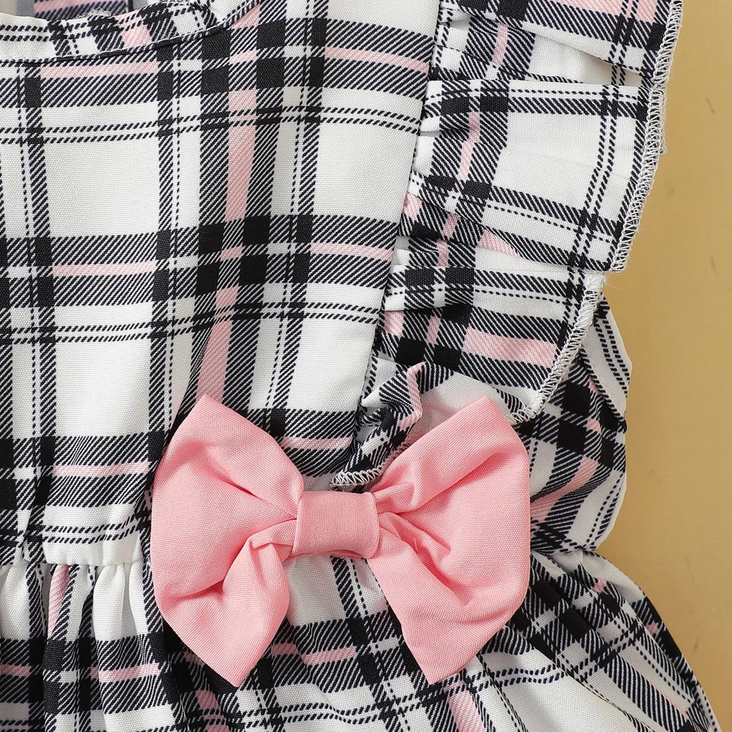 Bambino's Checkered Romper And Hat Set