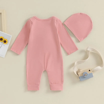 Bambino's Floral Romper And Hat Set