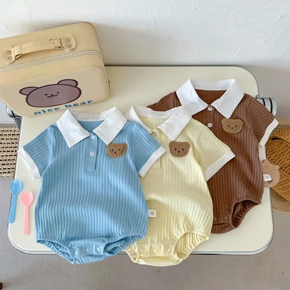 Bambino's Teddy Bear Polo Romper