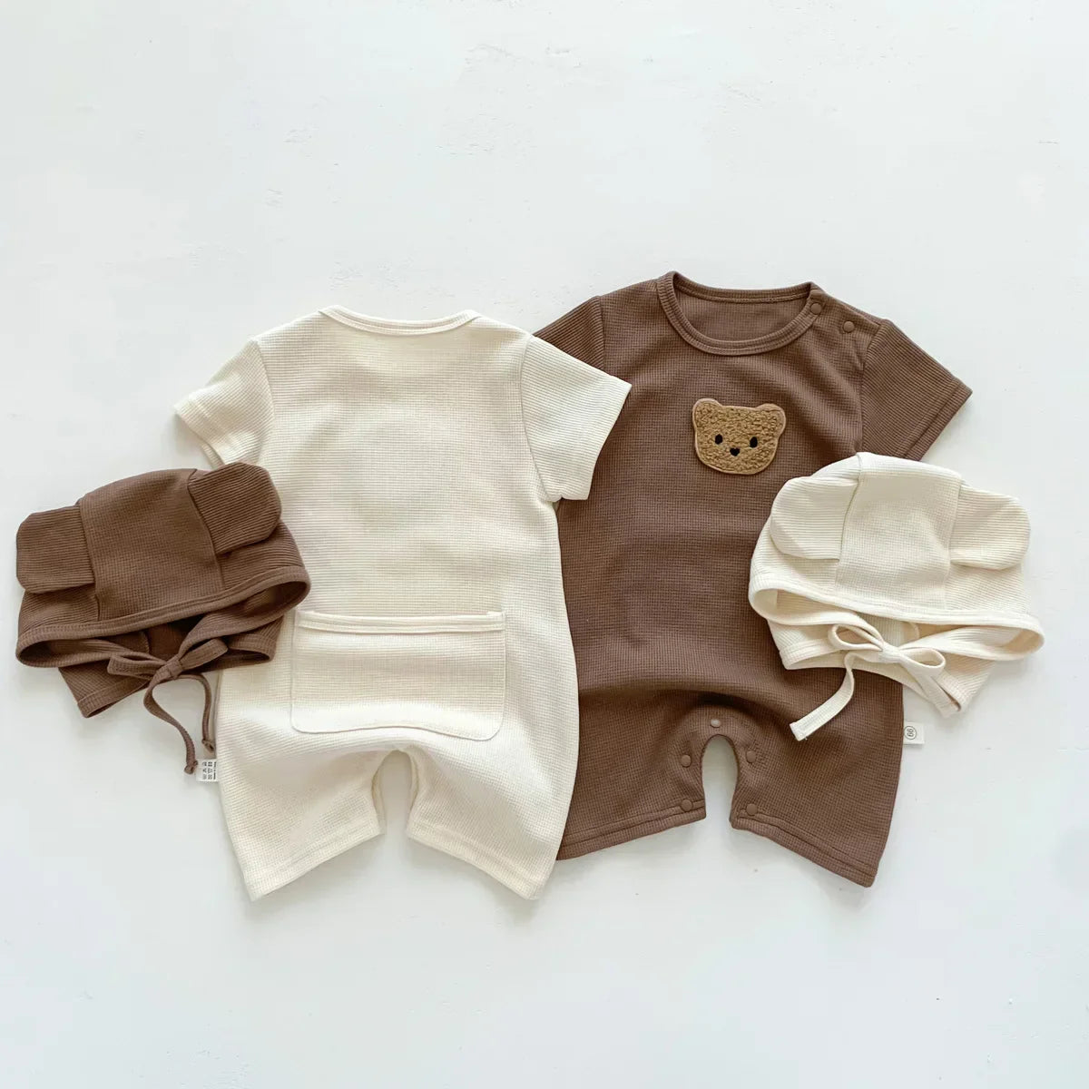 Bambino's Teddy Bear Romper And Hat Set