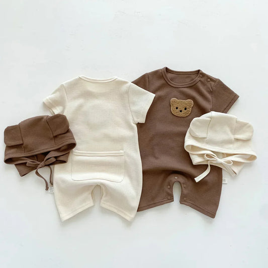 Bambino's Teddy Bear Romper And Hat Set