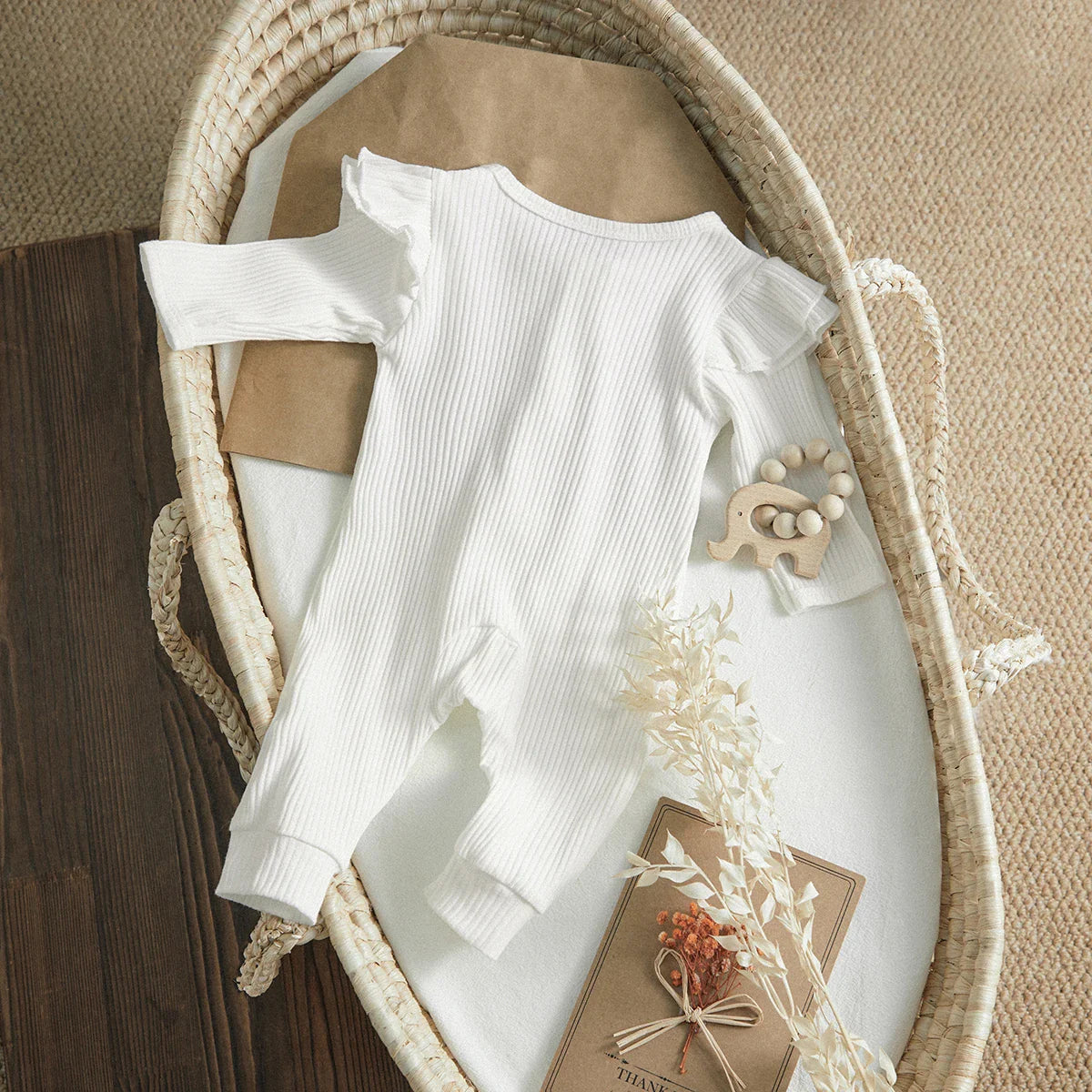 Bambino's Ribbed Ruffle Romper