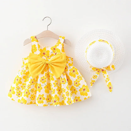 Bambino's Cute Dress And Hat Set