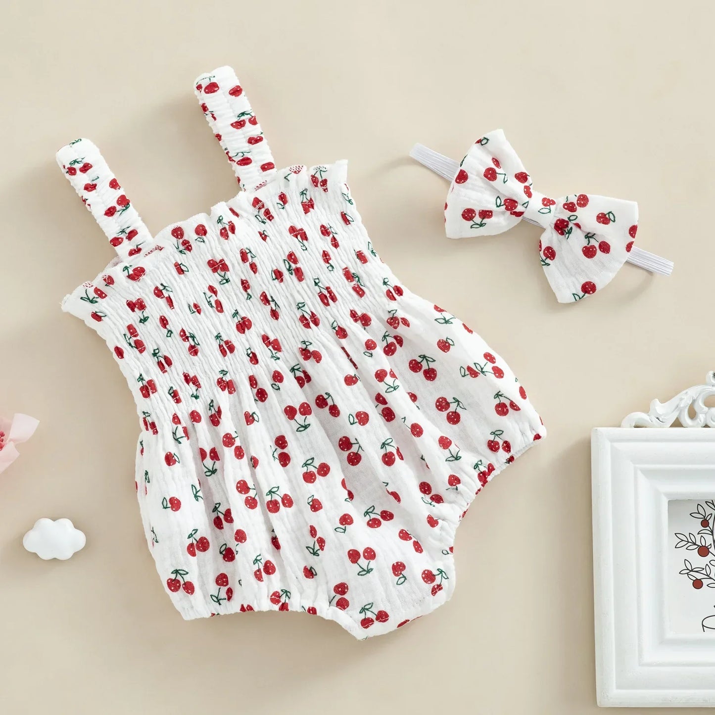 Bambino's Romper And Bow Set