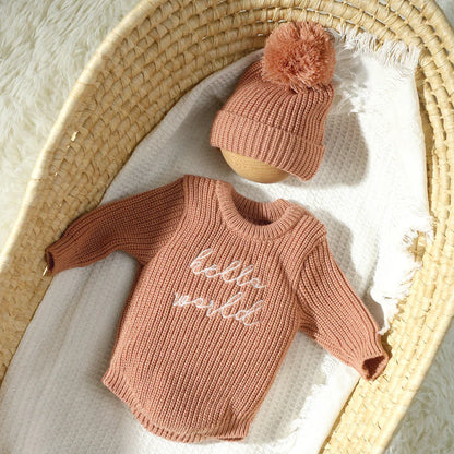 Bambino's Knitted Romper And Hat Set
