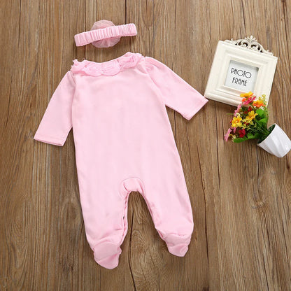 Bambino's Roses Romper And Bow Set