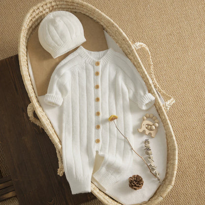 Bambino's Knitted Romper And Hat Set