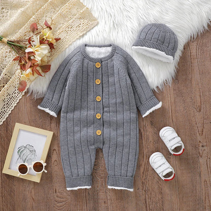 Bambino's Knitted Romper And Hat Set