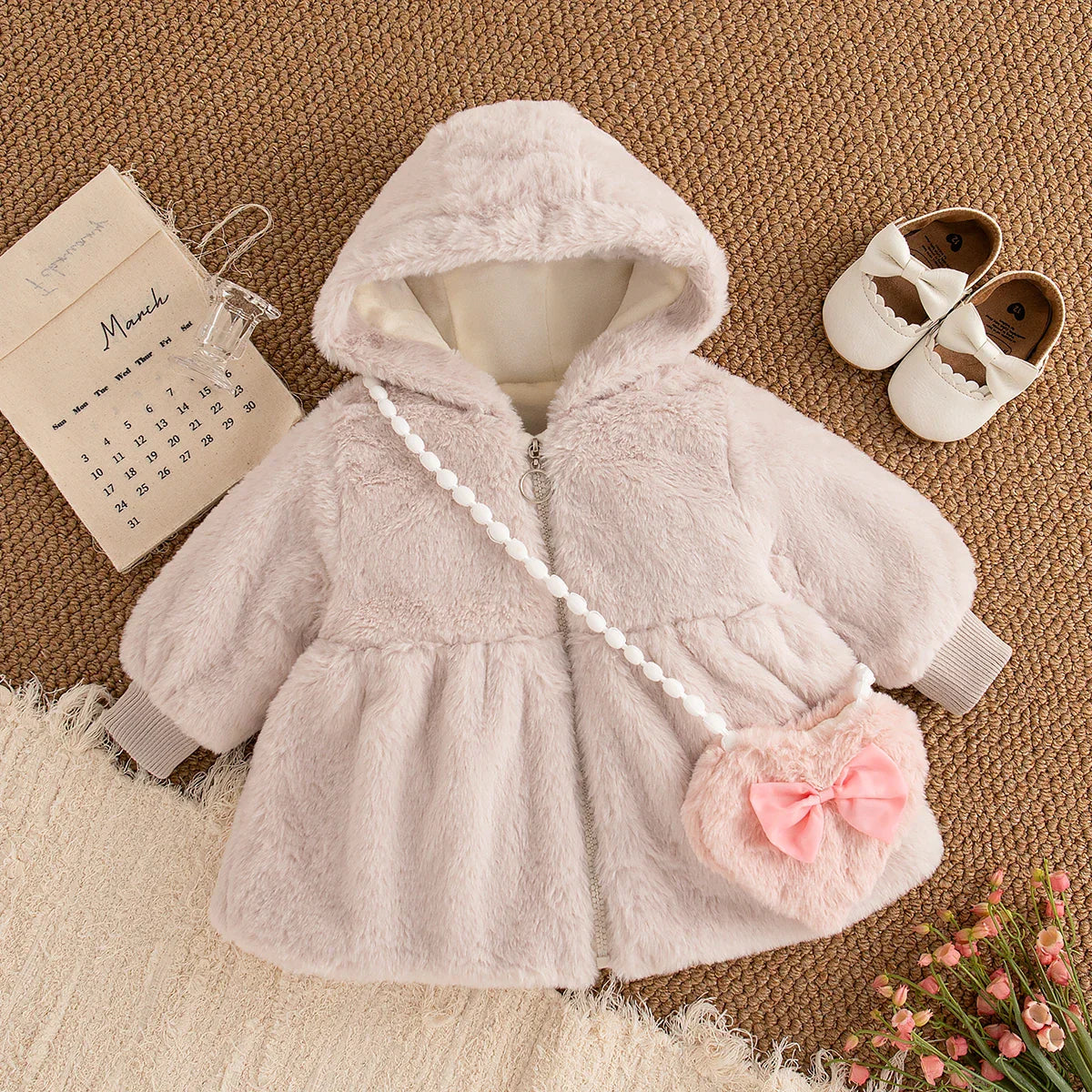 Bambino's Plushy Jacket And Bag Set