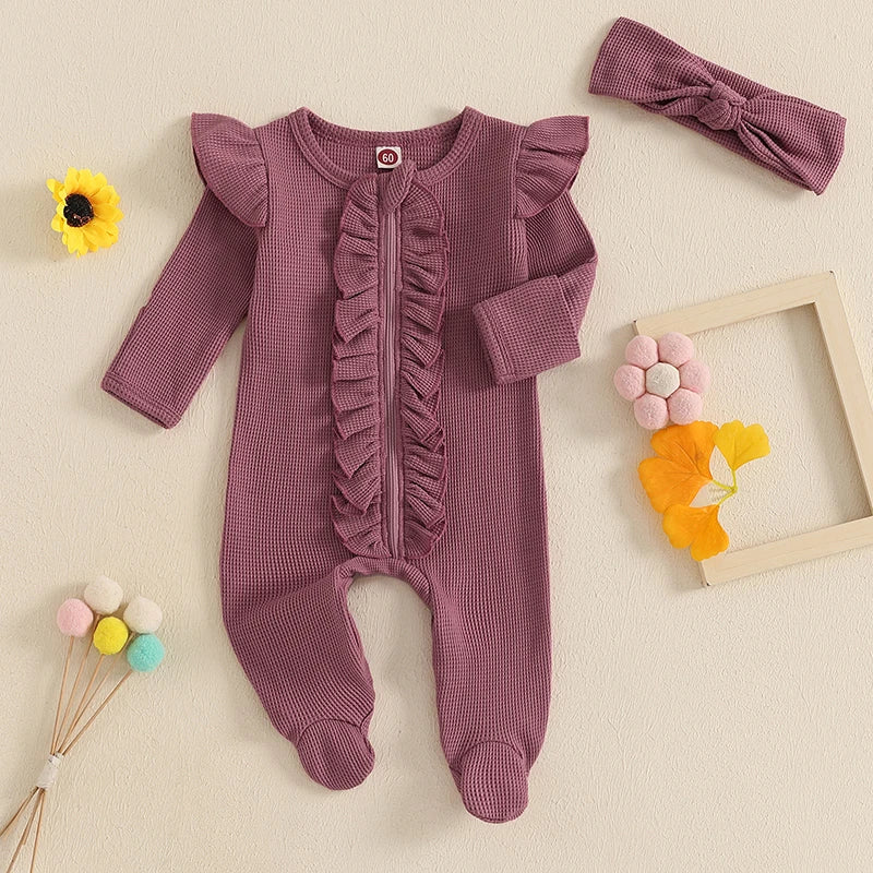 Bambino's Ribbed Ruffle Romper Set