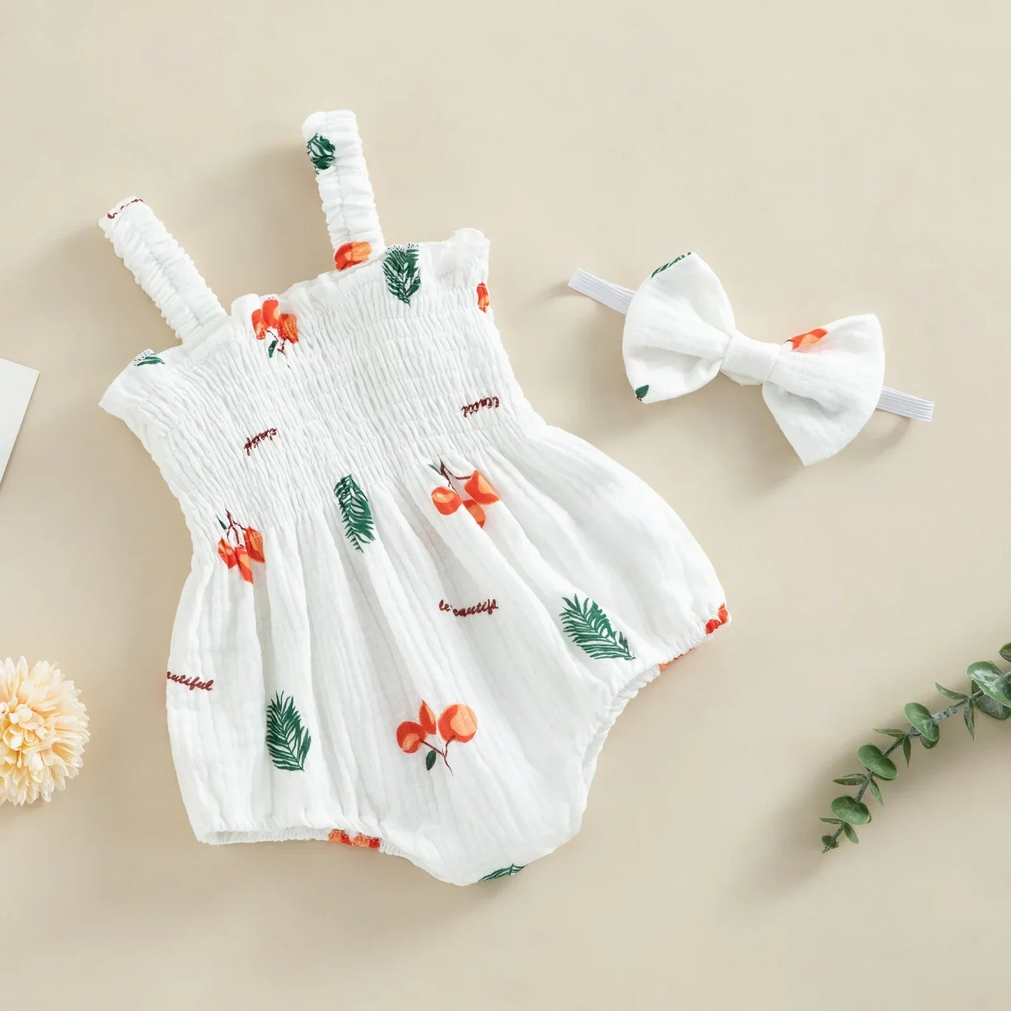 Bambino's Romper And Bow Set