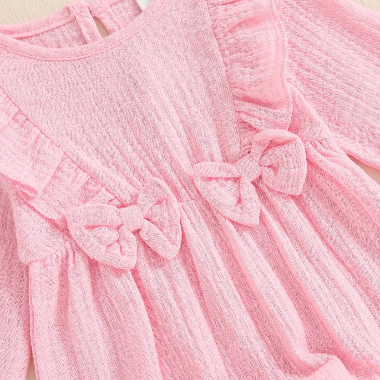 Bambino's Colorful Romper And Bow Set