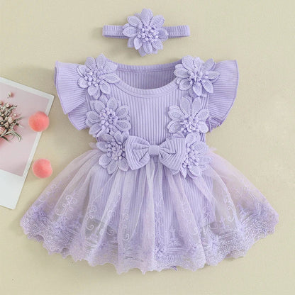 Bambino's Floral Dress And Headband Set