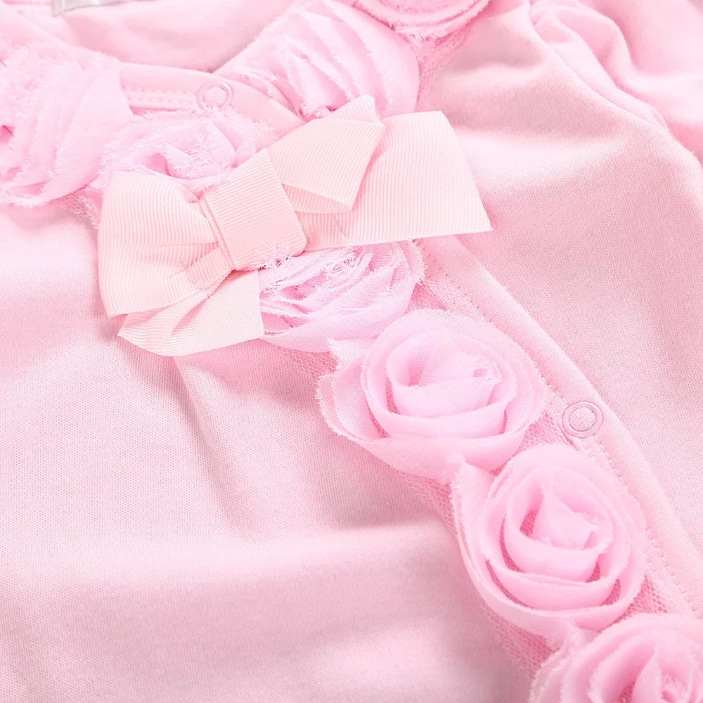 Bambino's Roses Romper And Bow Set