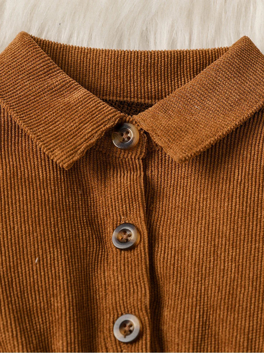 Bambino's Corduroy Dress Whiteh Collar